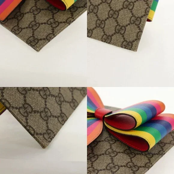 GUCCI GG Supreme Accessory Pouch PVC Beige 457233 Auth 148206V - Picture 15 of 15